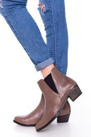  Taupe Leather Booties
