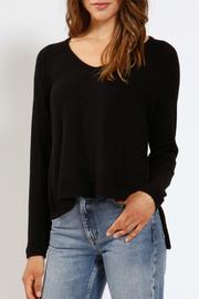 Side Split V-neck Brushed Sweater