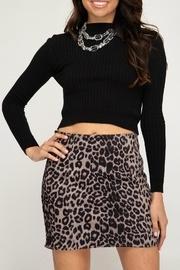  Suedette Leopard Skirt