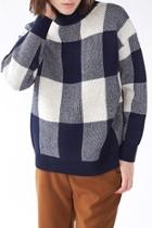  Navy Checkered Sweater