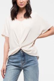 Contrast Back Tie Knit Top