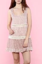 Mauve Dress With Lace Trim