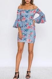 Off The Shoulder Plaid And Floral Dress