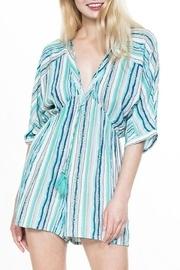  Striped Tassel Detail Romper