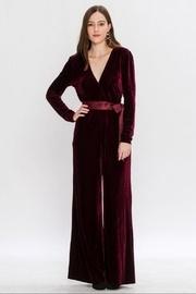  Burgundy Velvet Jumpsuit