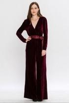  Burgundy Velvet Jumpsuit