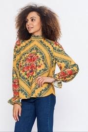  Mustard Floral Top