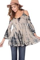  Bamboo Tie Dye Flowy Cold Shoulder Top
