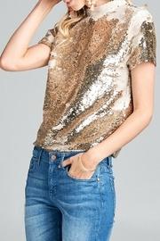  Sequin Mock Neck Top