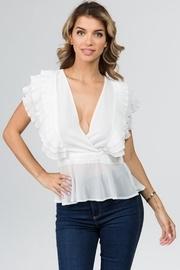 Pleated Ruffle Top