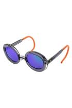 Unisex Grey Round-sunglasses