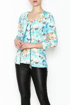  Floral Zip Top