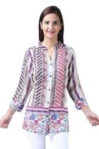  Colorful Button-up Tunic