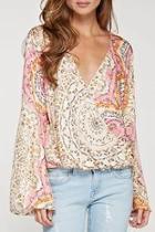  Paisley Surplice Top