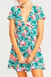  Flamingo Floral Print Dress