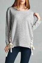  Lace Up Sweatshirt