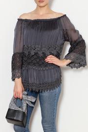  Embroidered Silk Peasant Top