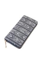  Lace-pattern-print Zipper Wallet
