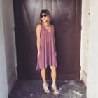  V Neck Cage Detail Dress