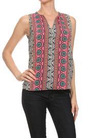  Border Print Top