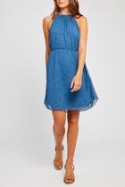  Flowy Highneck Dress