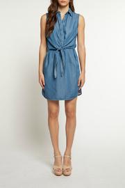  Denim Front Tie Slvls Shirt Dress