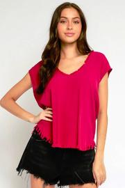 Distressed Hem Blouse