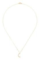  Crescent-moon Crystal-pave-necklace