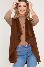  Doule Faced Open Vest With Raw Edge