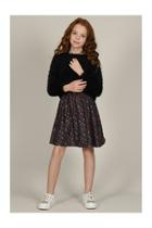  Floral Dress W/fluffy Overlay