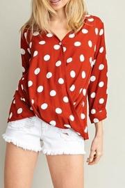  Dot Pattern Surpliced-top