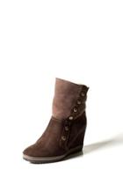  Chocolate Brown Wedge-boot
