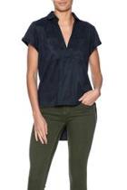  Faux Suede Blouse