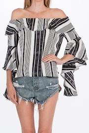  Striped Offshoulder Blouse