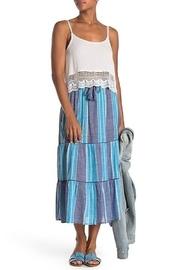  Elan International Striped Midi Skirt