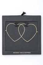  14k-gold-dipped Heart Hoops