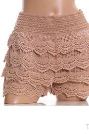  Tiered Crochet-lace Shorts