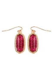  Faceted-glitter-gem Cut-drop Earrings