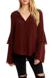  Silk Tiered Peplum Sleeve Top