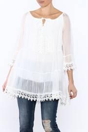  White Silky Tunic Blouse
