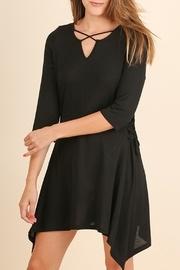  Black Criss-cross-tie Tunic
