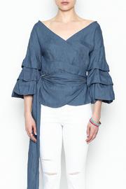  Denim Wrap Top