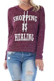  Burgundy Printed Hoodie