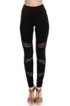  Lace Contrasted Leggings