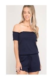  Black Off-shoulder Romper