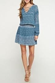  Printed Teal Dress