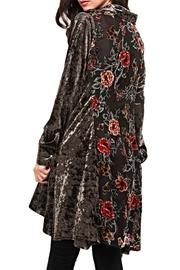 Velvet Floral-inlay Tunic