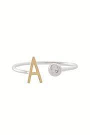  Two Toned Initial Ring