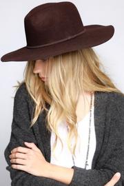  Wool Felt Wide Brim Panama Hat With Suede Braid Ribbon Accent