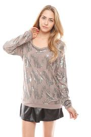 Velvet Long-sleeve Sequin Blouse